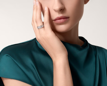 [Glow Jewelry]LOVE RING 6.5MM Full Diamond, 6 Major Diamonds Silver