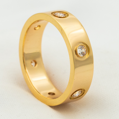 [Glow Jewelry]LOVE RING 5.5MM 6 DIAMONDS PINK GOLD