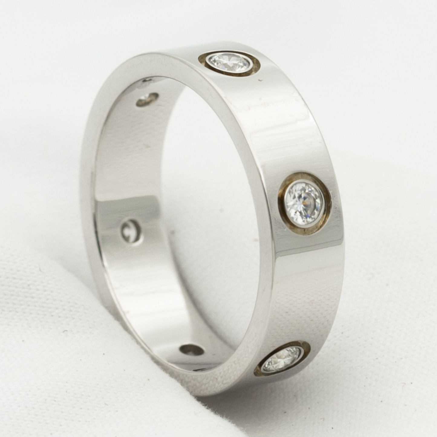 ®Glow Jewelry® LOVE RING 5,5MM 6 DIAMANTEN SILBER