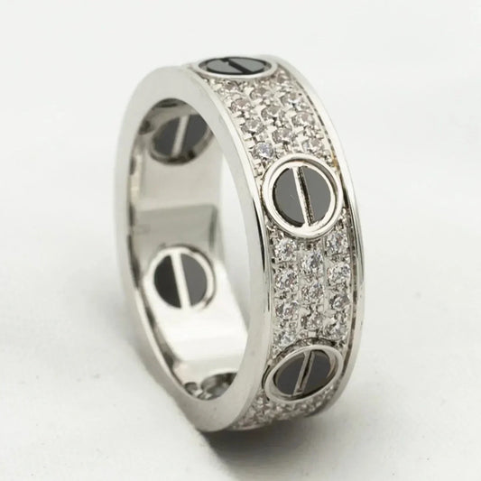 ¡®Glow Jewelry¡¯LOVE RING 5.5MM DIAMONDS PAVED CERAMIC