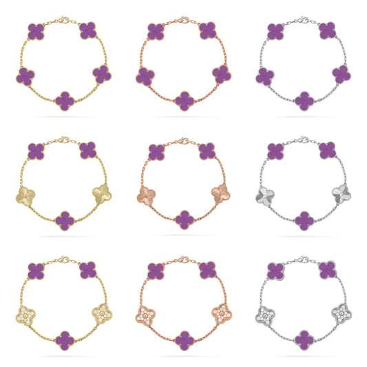 [Glow Jewelry]Neue KOLLEKTION CLOVER 5 MOTIF VIOLET ARMBÄNDER