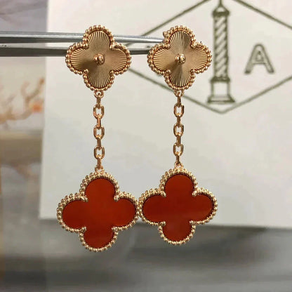 ¡®Glow Jewelry¡¯CLOVER 2 MOTIF LASER-KARNEOL-OHRRINGE