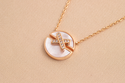 [Glow Jewelry]JEUX DE PINK GOLD DIAMOND NECKLACE