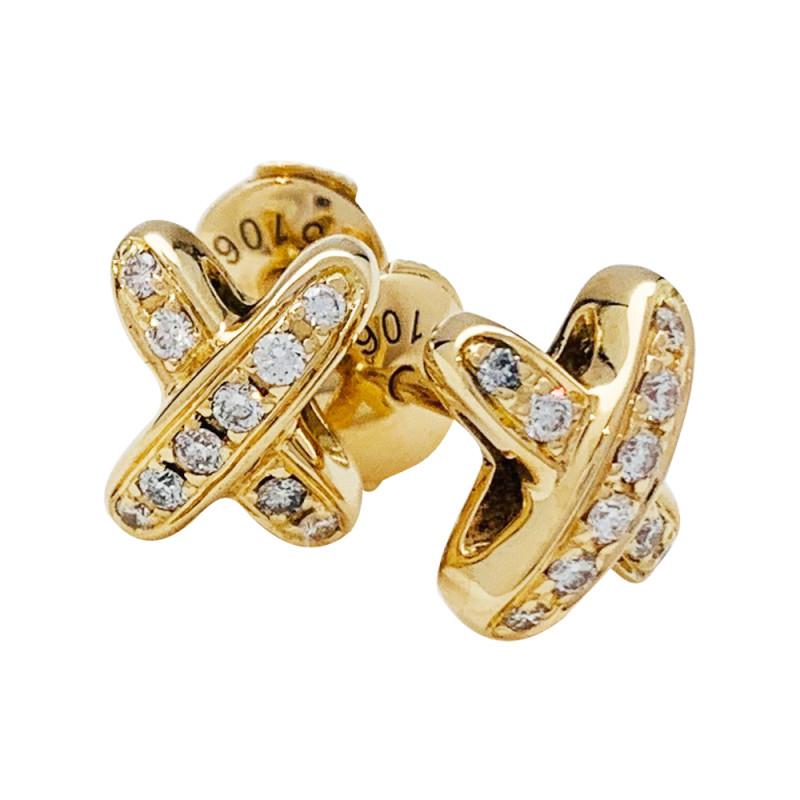 [Glow Jewelry]JEUX DE GOLD DIAMOND EARRINGS