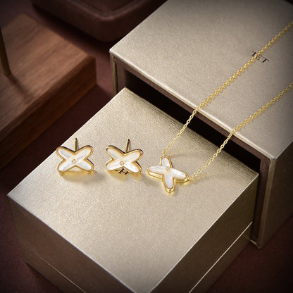 „Glow Jewelry“ JEUX DE WHITE MOP GOLD DIAMANT OHRRINGE