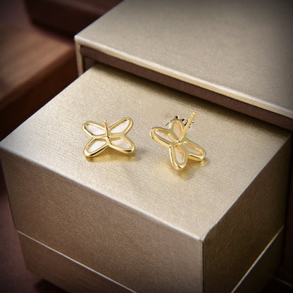 „Glow Jewelry“ JEUX DE WHITE MOP GOLD DIAMANT OHRRINGE