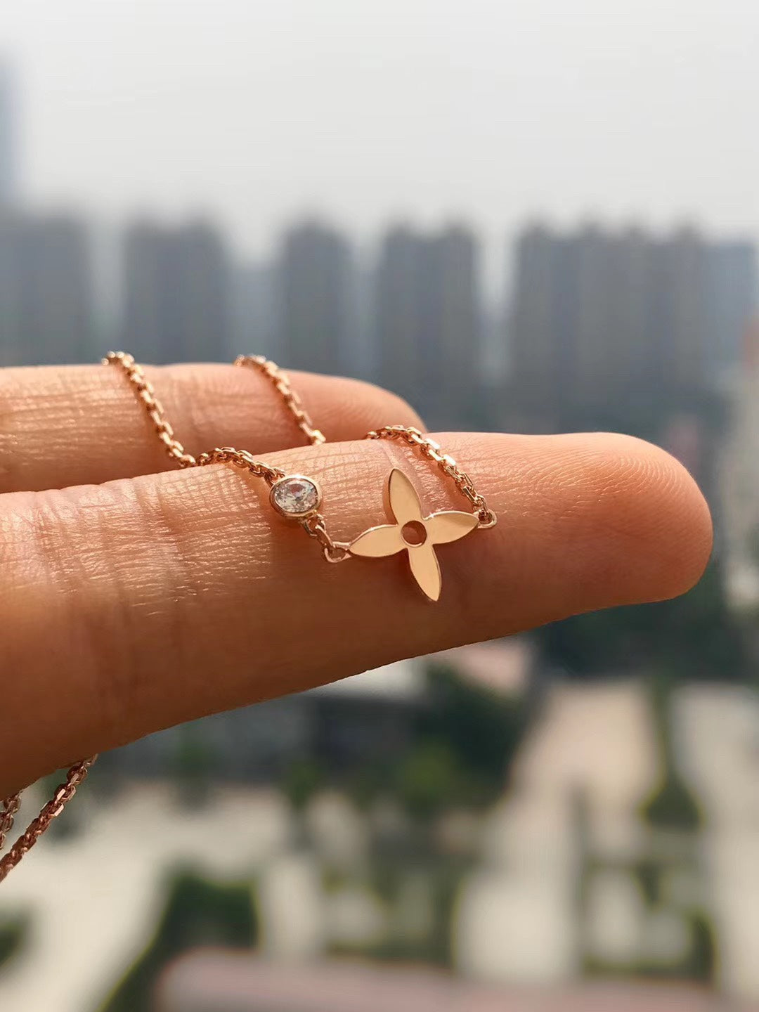 [Glow Jewelry]BLOSSOM PENDANT PINK GOLD AND DIAMOND