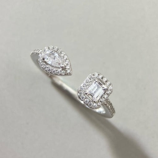 [Glow Jewelry]MY TWIN TOI & MOI SILVER DIAMOND RING