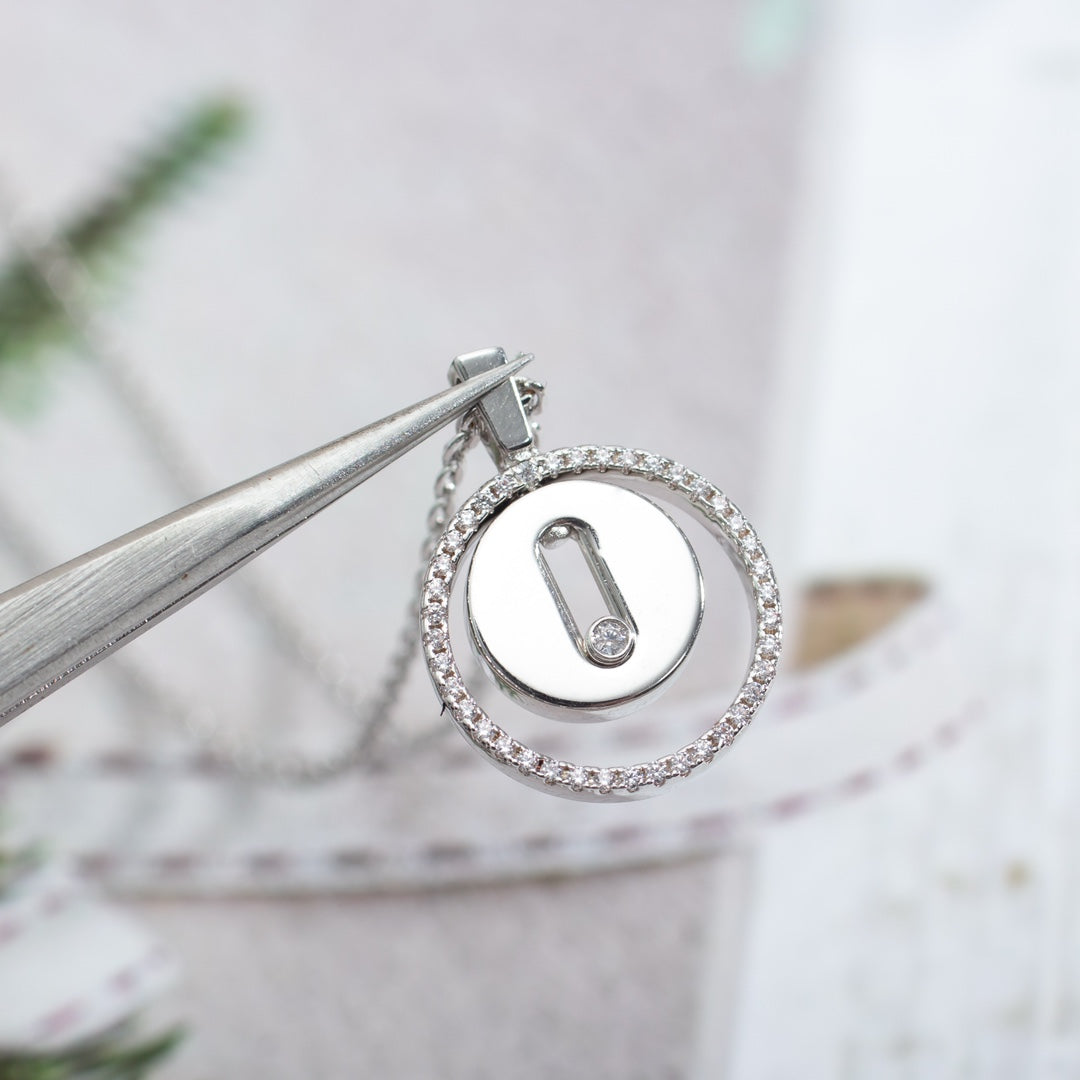 [Glow Jewelry]LUCKY MOVE PM NECKLACE SILVER DIAMOND