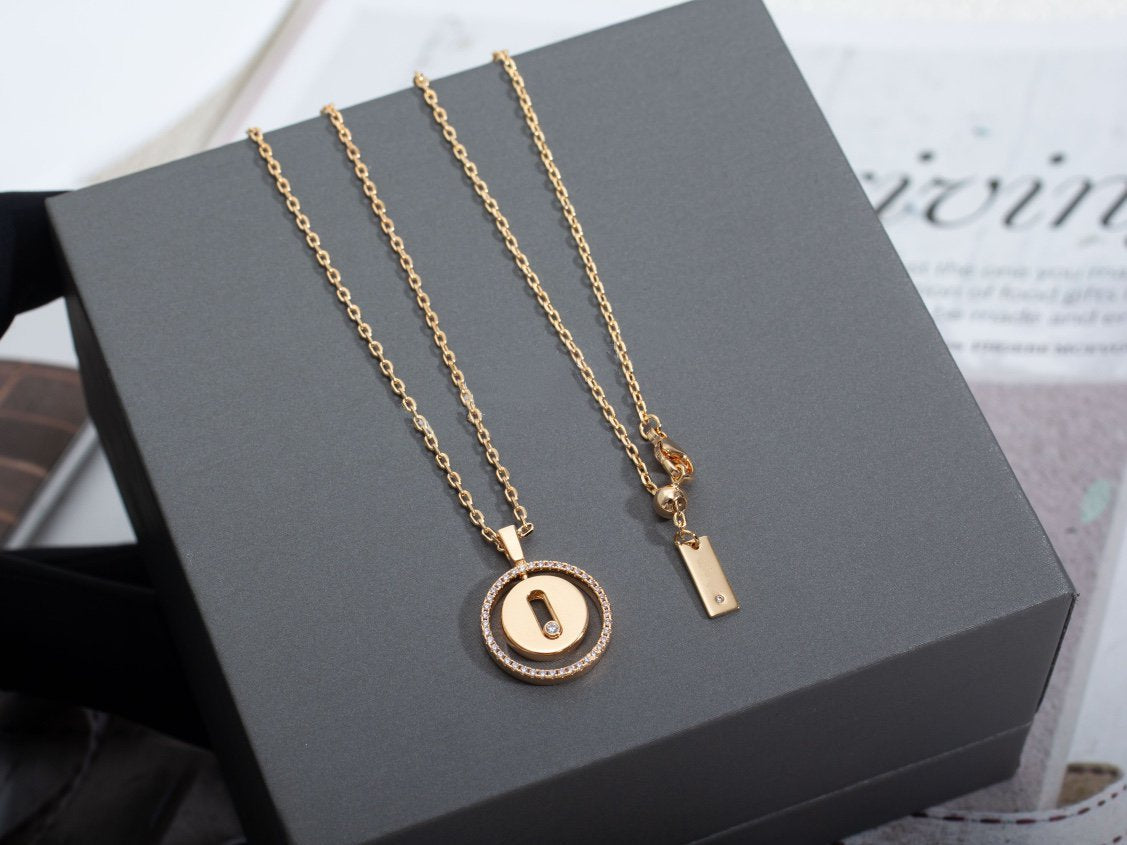 [Glow Jewelry]LUCKY MOVE PM NECKLACE PINK GOLD DIAMOND