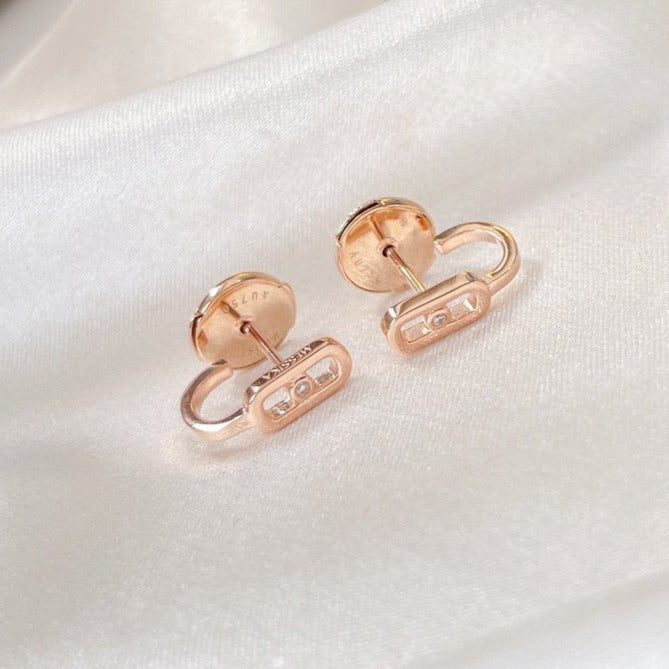 [Glow Jewelry]CREOLES MOVE UNO MINI 1 DIAMOND EARRINGS