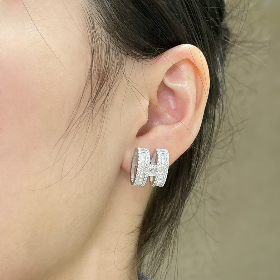 „Glow Jewelry“ H-OHRRINGE MIT SILBERNEN DIAMANTEN