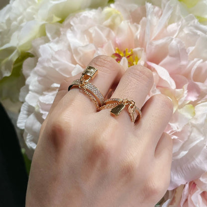 "Glow Jewelry" HM KELLY CLOCHETTE DOPPELRING AUS MIT DIAMANTEN