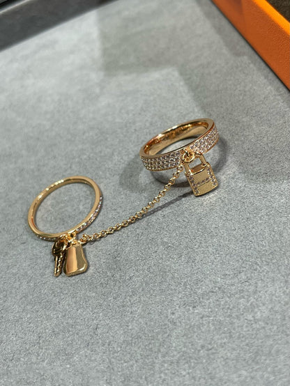 "Glow Jewelry" HM KELLY CLOCHETTE DOPPELRING AUS MIT DIAMANTEN