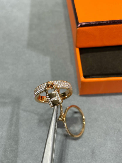 "Glow Jewelry" HM KELLY CLOCHETTE DOPPELRING AUS MIT DIAMANTEN