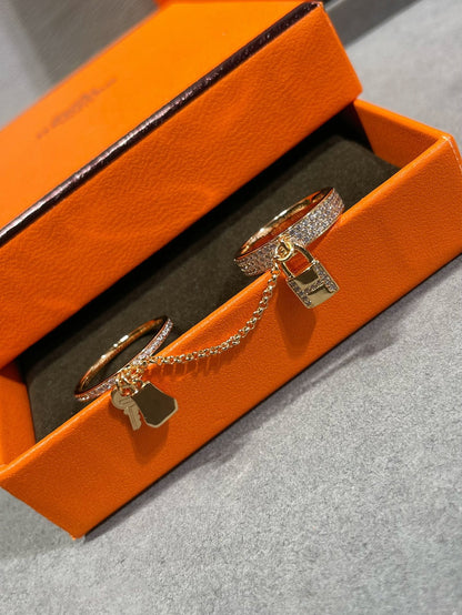 "Glow Jewelry" HM KELLY CLOCHETTE DOPPELRING AUS MIT DIAMANTEN