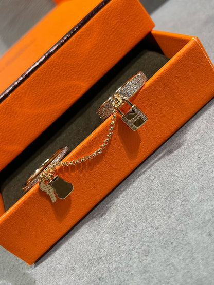 "Glow Jewelry" HM KELLY CLOCHETTE DOPPELRING AUS MIT DIAMANTEN