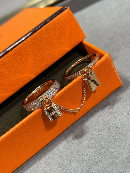 "Glow Jewelry" HM KELLY CLOCHETTE DOPPELRING AUS MIT DIAMANTEN