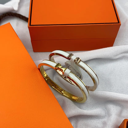 [Glow Jewelry]CLASSIC HM CLIC WHITE 8MM ENAMEL BRACELET