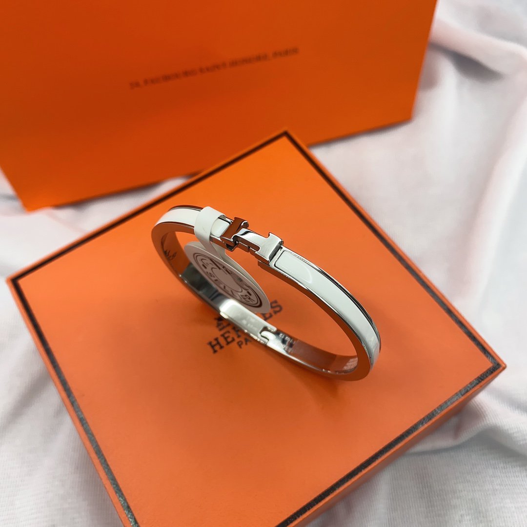 [Glow Jewelry]CLASSIC HM CLIC WHITE 8MM ENAMEL BRACELET