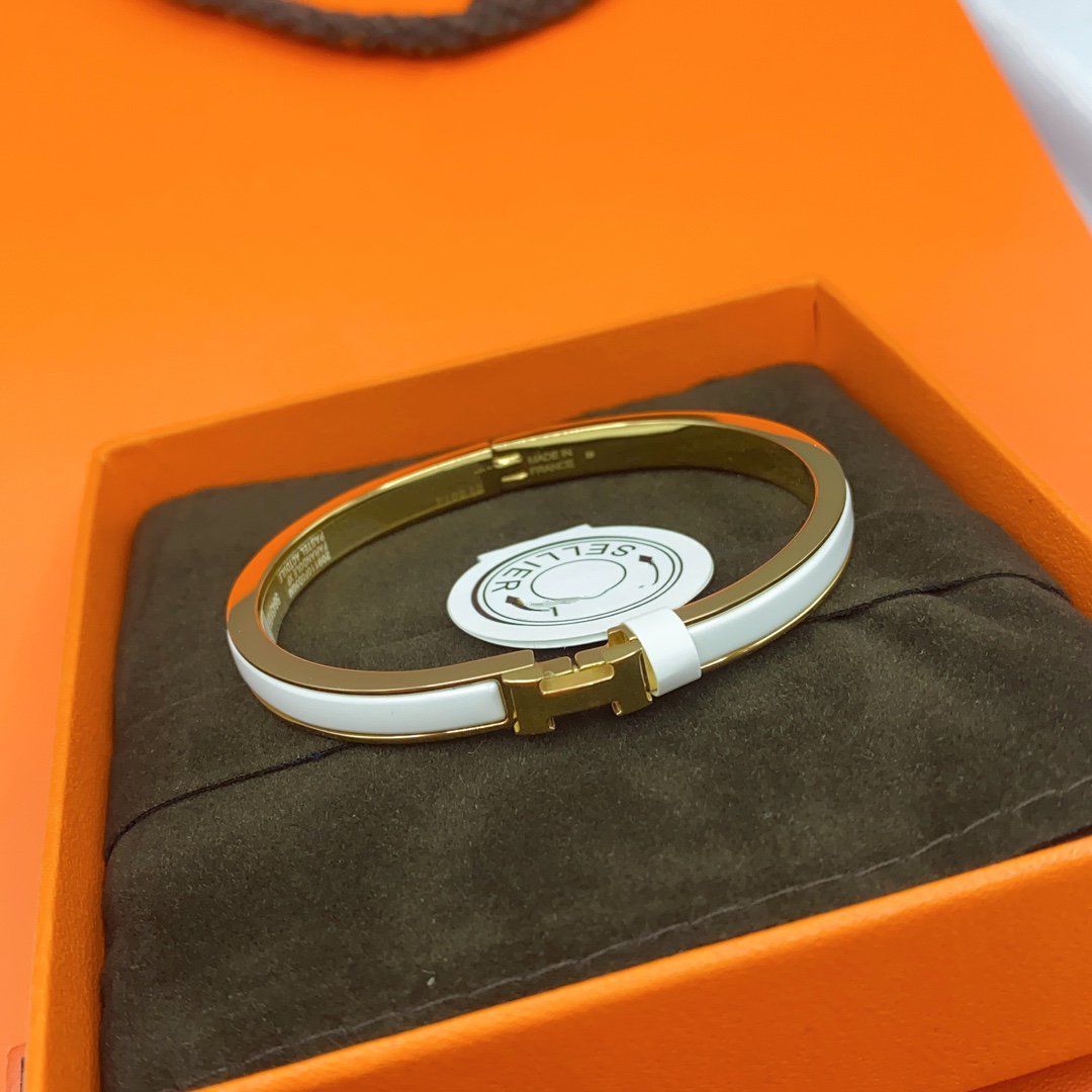 ¡®Glow Jewelry¡¯CLASSIC HM CLIC WHITE 8MM ENAMEL BRACELET