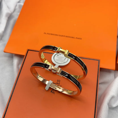 ¡®Glow Jewelry¡¯CLASSIC HM CLIC BLACK 8MM ENAMEL BRACELET