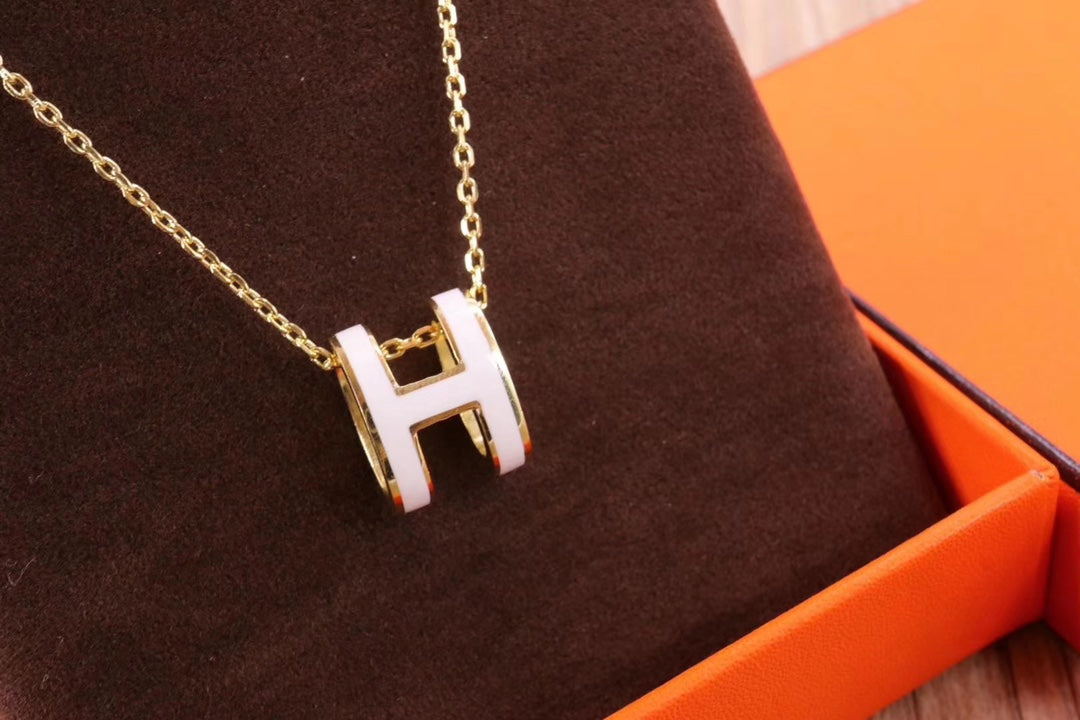 [Glow Jewelry]HM CLIC YELLOW ENAMEL GOLD NECKLACE