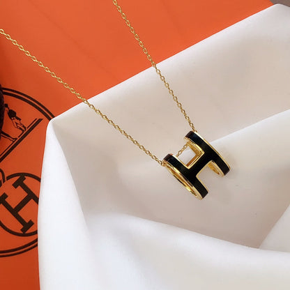 ¡®Glow Jewelry¡¯HM CLIC BLACK ENAMEL GOLD NECKLACE