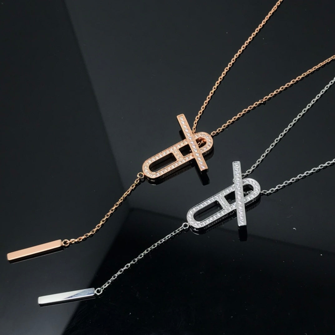Glow Jewelry HM-Halskette Platin Roségold Diamant