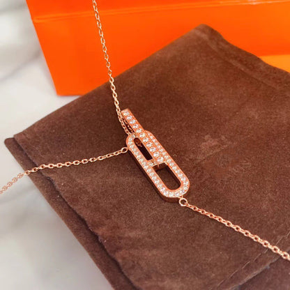 Glow Jewelry HM-Halskette Platin Roségold Diamant