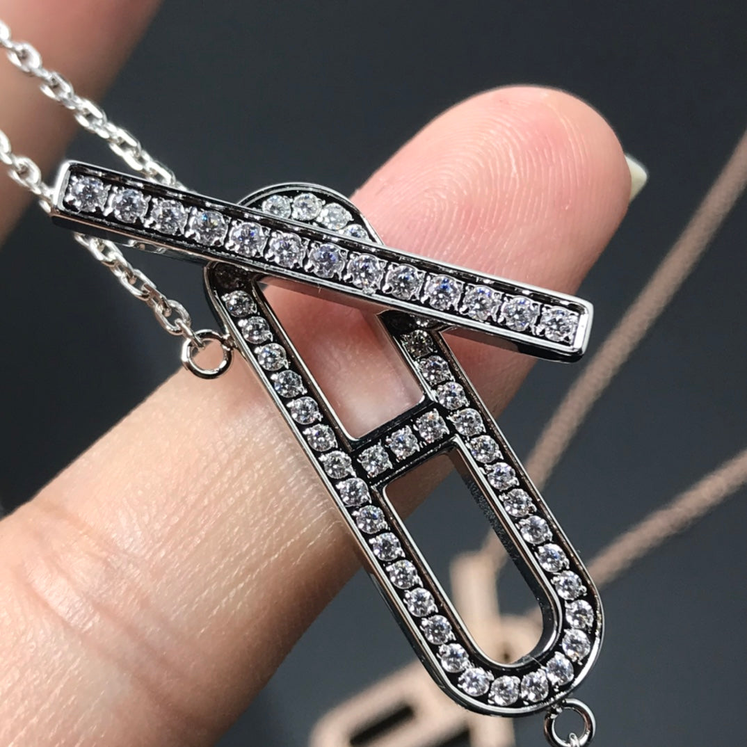 Glow Jewelry HM-Halskette Platin Roségold Diamant