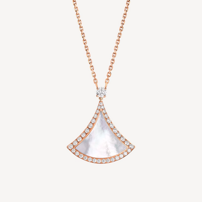 [Glow Jewelry]DREAM MOP DIAMOND PAVED PINK GOLD NECKLACE