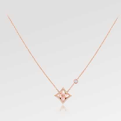 ¡®Glow Jewelry¡¯ STAR PINK MOP 1 DIAMANT ROSÉGOLD-HALSKETTE