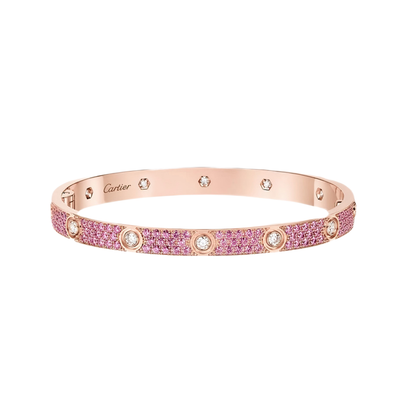 [Glow Jewelry]2026 PAVE GEMSTONE LOVE BRACELET 6.1MM 10 DIAMONDS