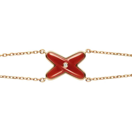 JEUX ARMBAND CARNELIAN ROSÉGOLD 1 DIAMANT