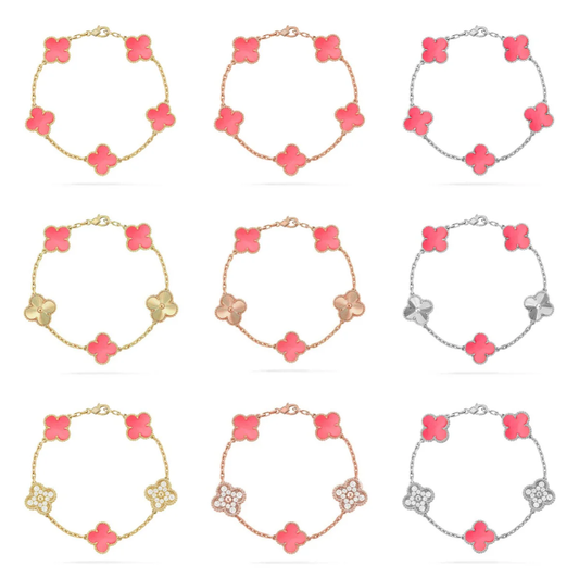 [Glow Jewelry] CLOVER 5 MOTIFS  PINK MOP BRACELET COLLECTION
