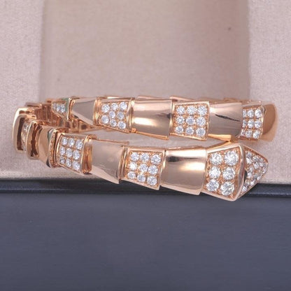 [Glow Jewelry]SERPENTI WIDE BRACELET PINK GOLD DIAMOND