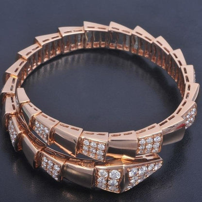 [Glow Jewelry]SERPENTI WIDE BRACELET PINK GOLD DIAMOND