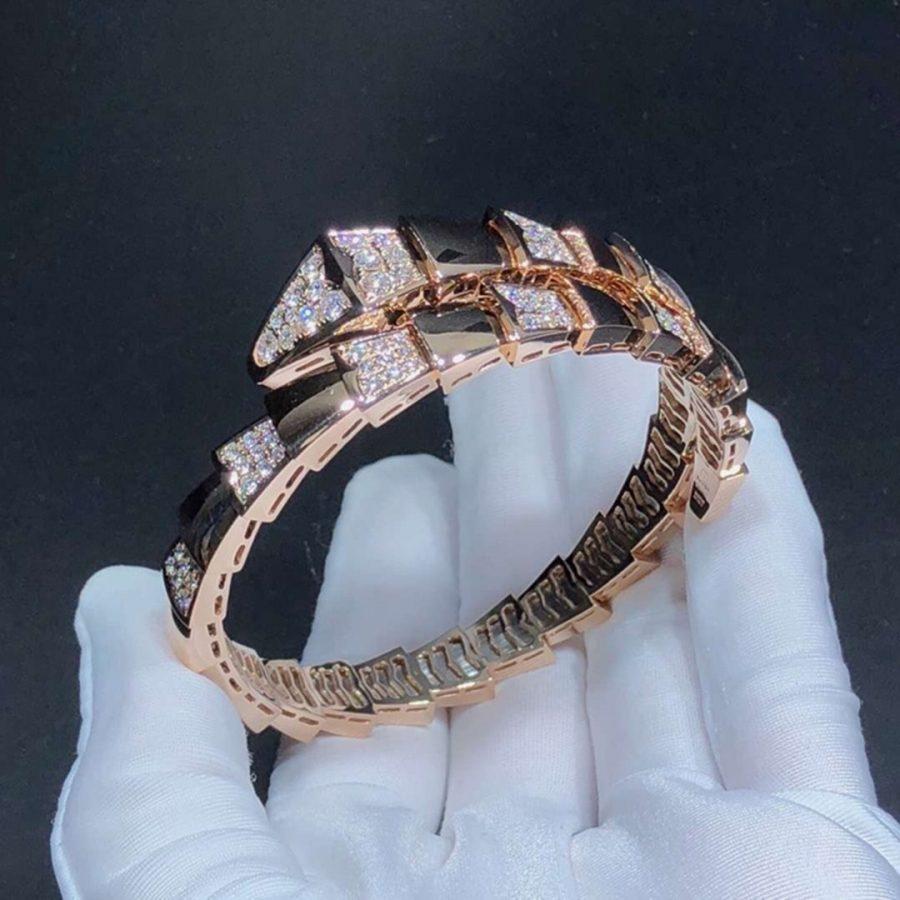 [Glow Jewelry]SERPENTI WIDE BRACELET PINK GOLD DIAMOND