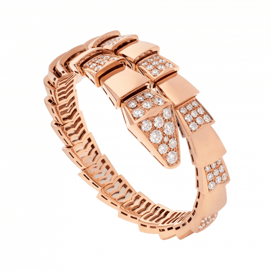 [Glow Jewelry]SERPENTI WIDE BRACELET PINK GOLD DIAMOND