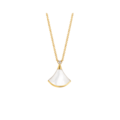 [Glow Jewelry]DREAM NECKLACE WHITE MOP GOLD 1 DIAMOND