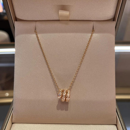 [Glow Jewelry]SERPENTI PINK GOLD NECKLACE DOUBLE RING DIAMOND
