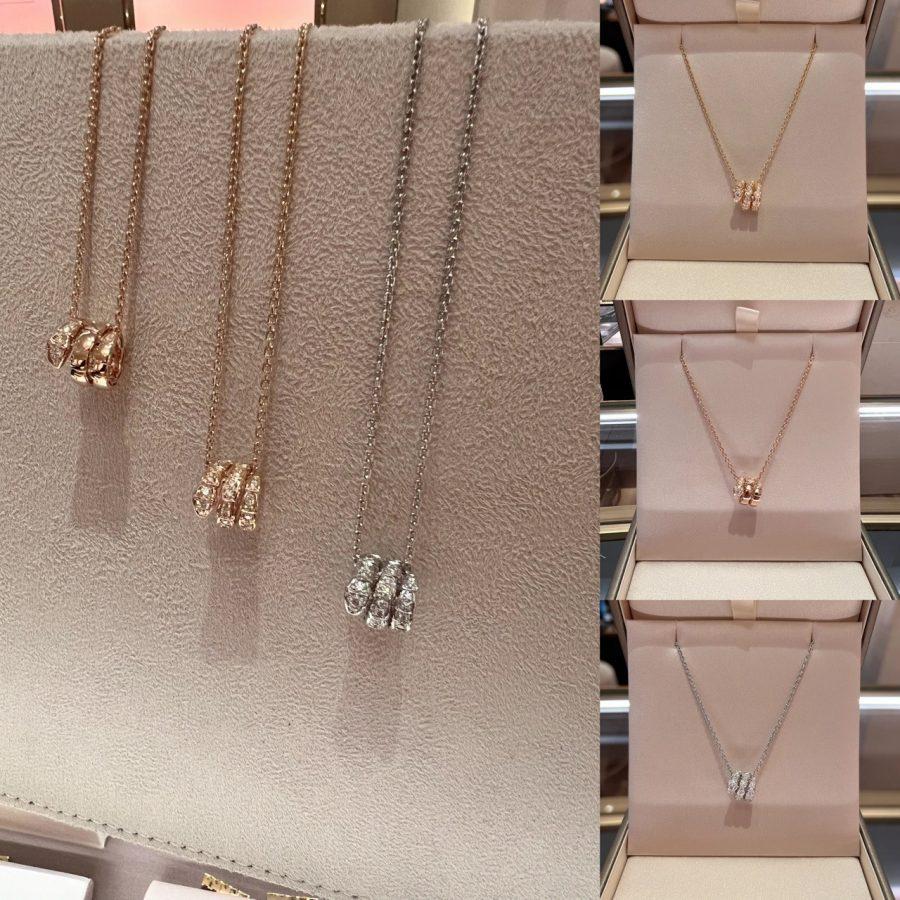 [Glow Jewelry]SERPENTI  NECKLACE DOUBLE RING DIAMOND