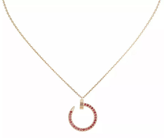 [Glow Jewelry]JUSTE NECKLACE GOLD RED DIAMONDS