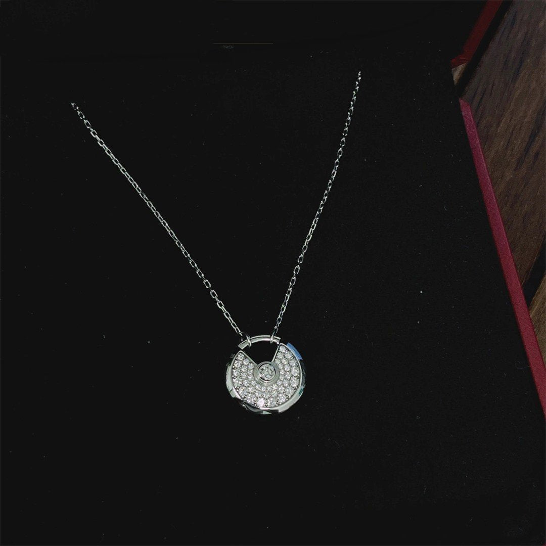 ¡®Glow Jewelry¡¯AMULETTE SILVER FULL DIAMOND NECKLACE