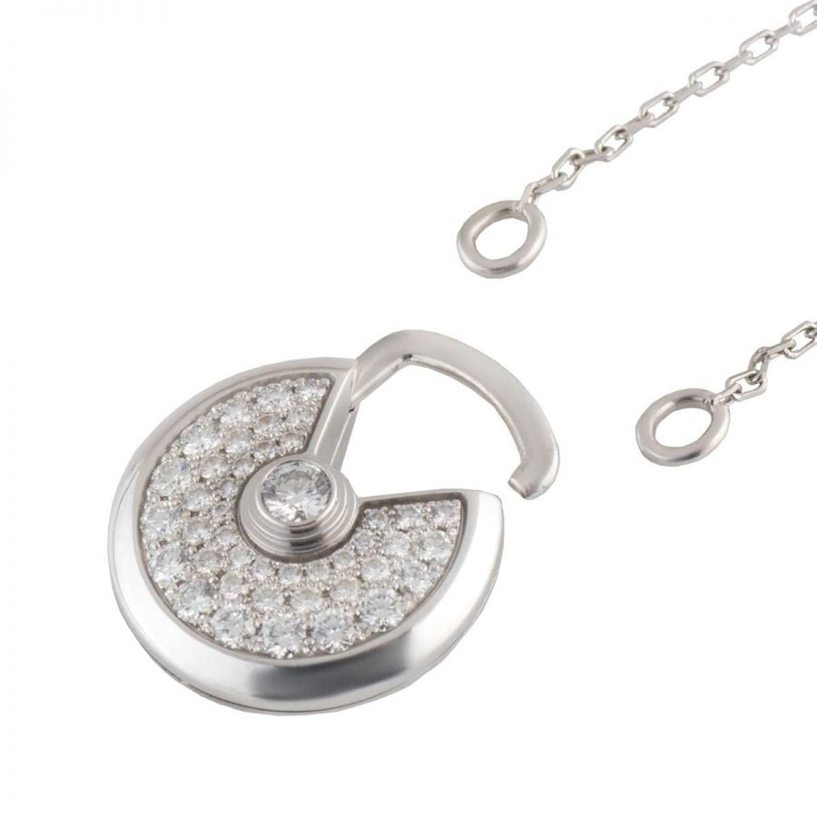 [Glow Jewelry]AMULETTE SILVER FULL DIAMOND NECKLACE
