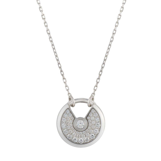 „Glow Jewelry“ AMULETT SILBER VOLL DIAMANT HALSKETTE