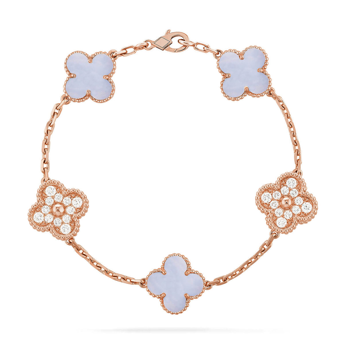 [Glow Jewelry]Neue KOLLEKTION „CLOVER 5 MOTIF PURPLE CHALCEDONY BRACELET“