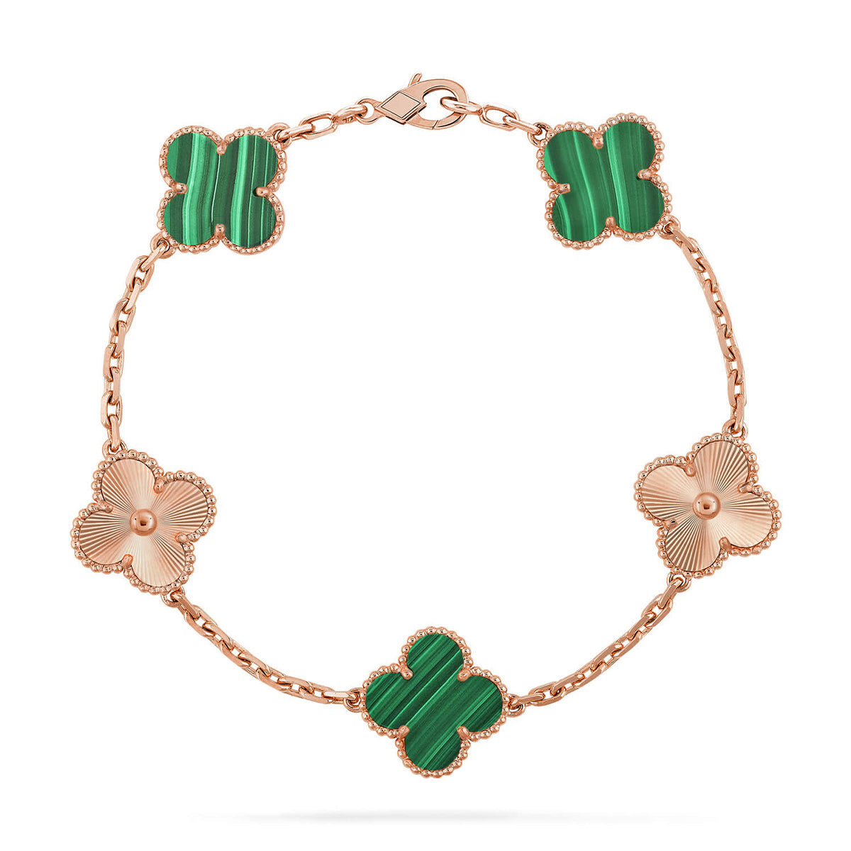 [Glow Jewelry] 新着クローバー5モチーフ マラカイトブレスレットコレクション
