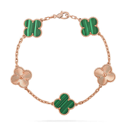 [Glow Jewelry] 新着クローバー5モチーフ マラカイトブレスレットコレクション